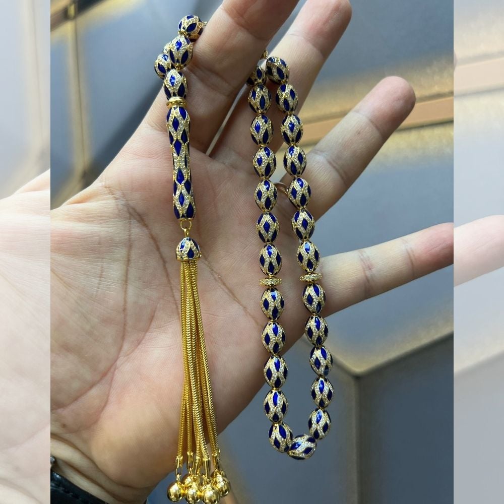 Pırlanta Montörlü Koleksiyonluk 14 Ayar Altın Tesbih