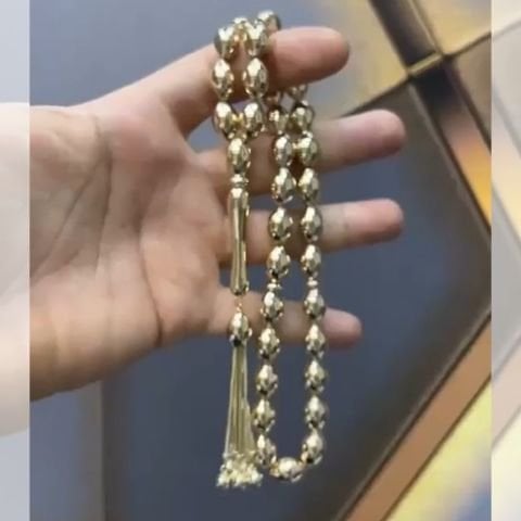 14 Ayar Cilalı Altın Tesbih 13:10 Boy Özel Tasarım