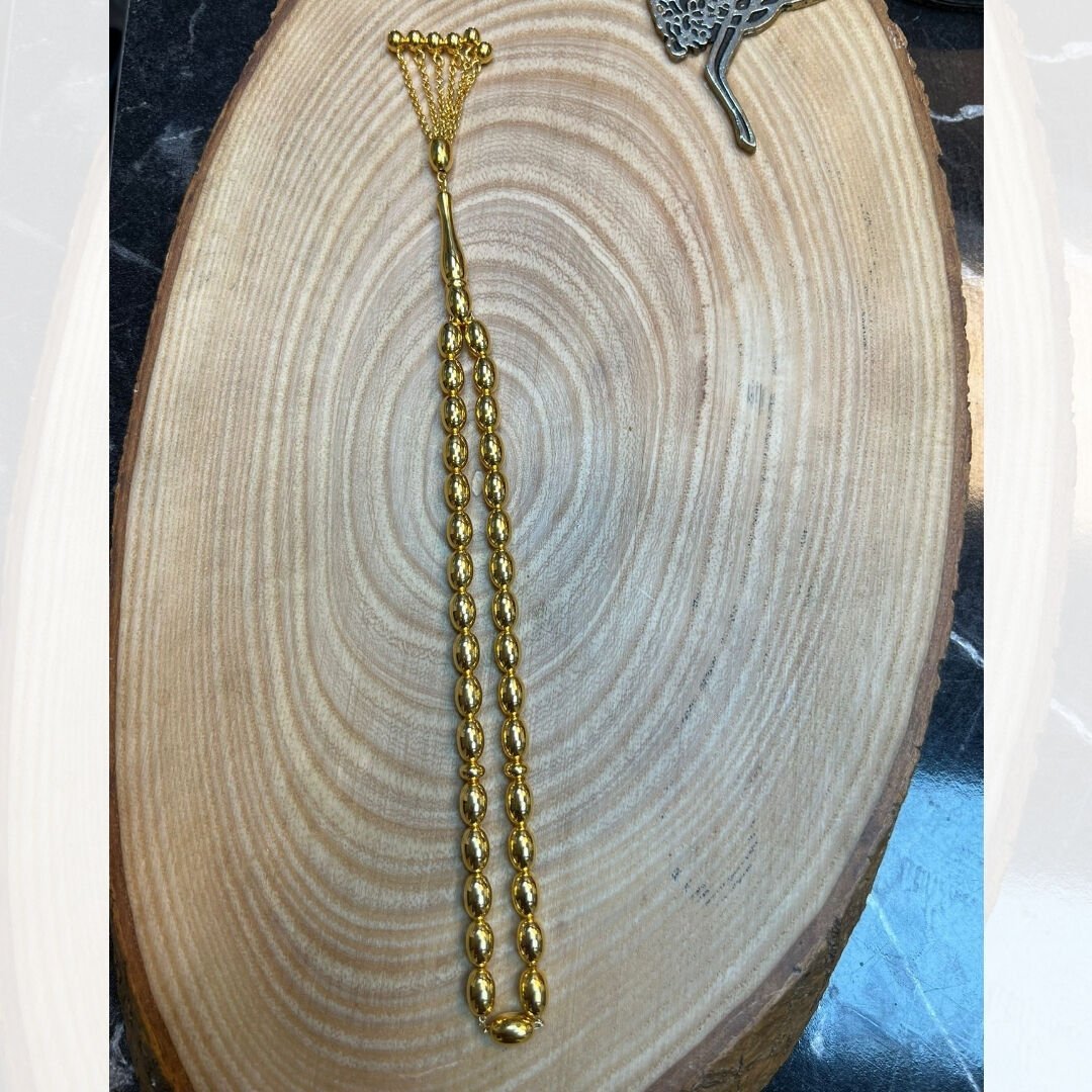 22 Ayar Altın Cilalı Tesbih