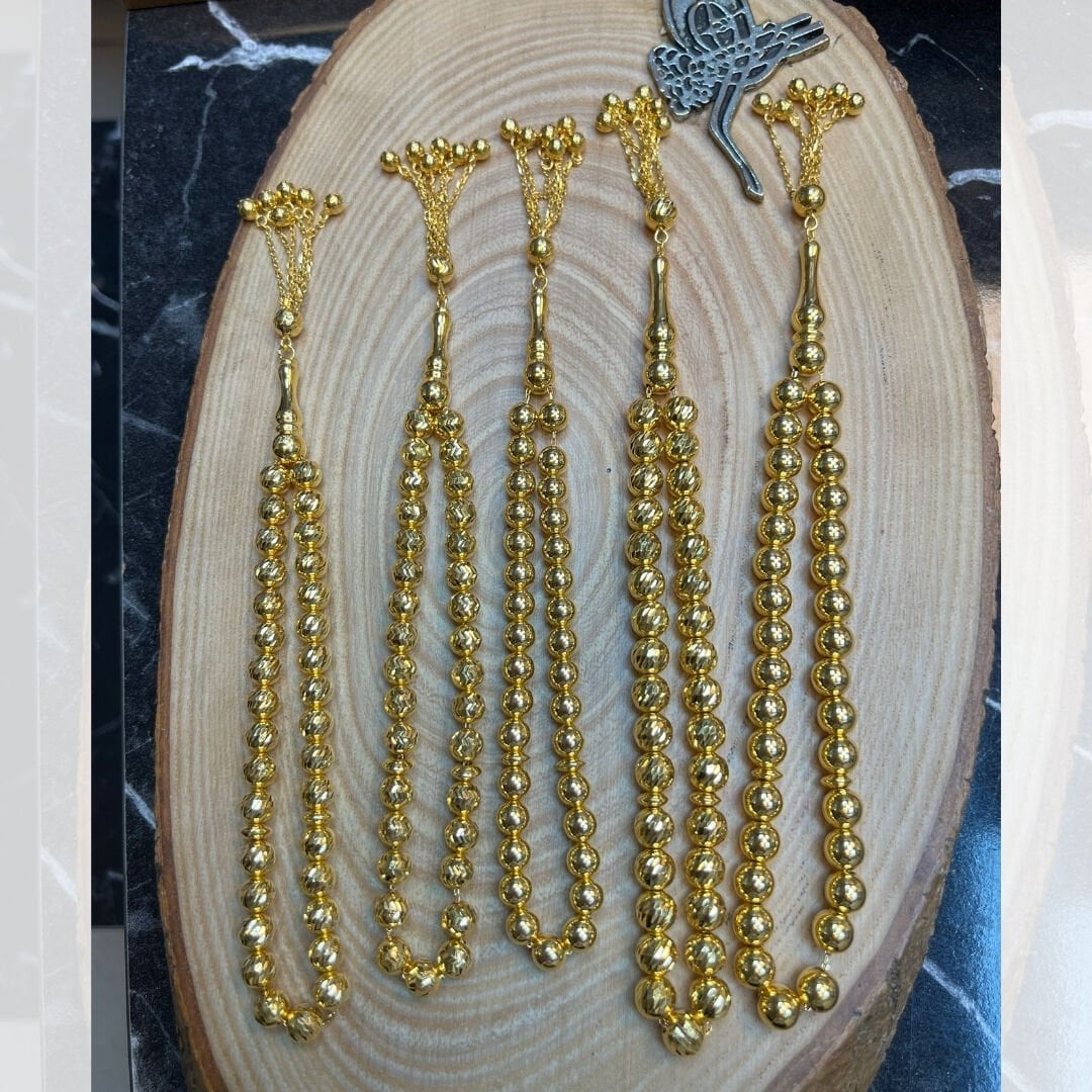 22 Ayar Altın Cilalı Tesbih